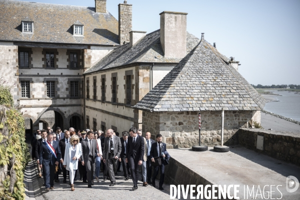 Déplacement d Emmanuel Macron au Mont Saint-Michel.