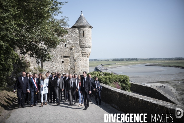 Déplacement d Emmanuel Macron au Mont Saint-Michel.