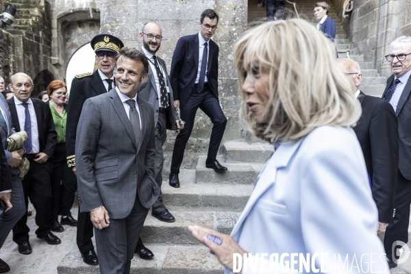 Déplacement d Emmanuel Macron au Mont Saint-Michel.