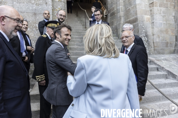 Déplacement d Emmanuel Macron au Mont Saint-Michel.