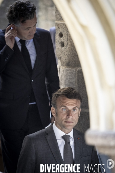 Déplacement d Emmanuel Macron au Mont Saint-Michel.