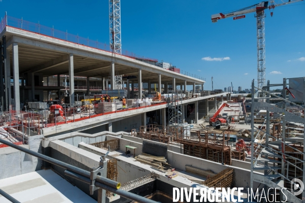 Travaux de construction du Franchissement Urbain Pleyel