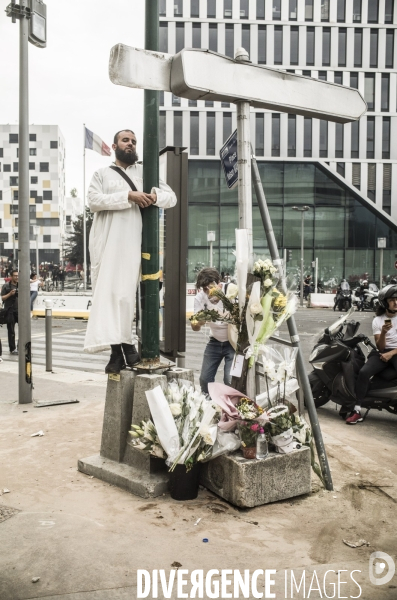 Marche blanche a nanterre en hommage au jeune nahel tue lors d un controle de police.