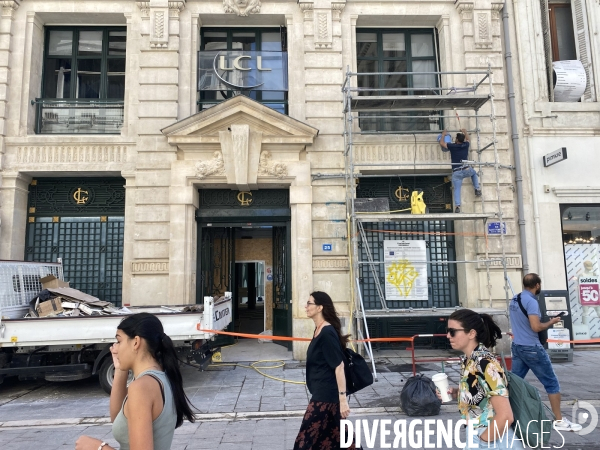 Marseille, centre-ville, commerces dévastés après une 2ème nuit d émeutes.