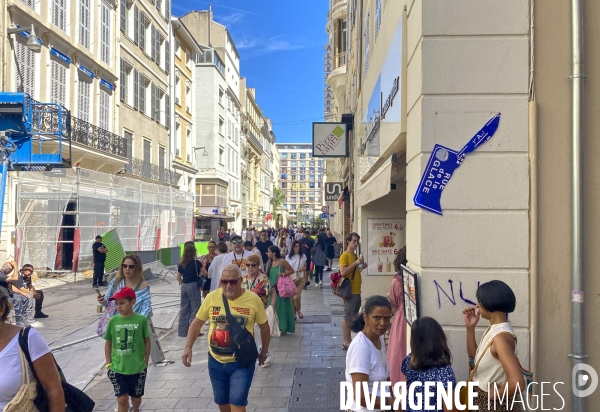 Marseille, centre-ville, commerces dévastés après une 2ème nuit d émeutes.
