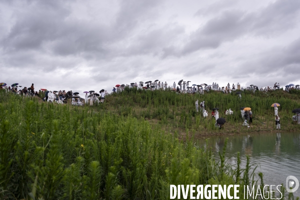 Manif action d Extinction Rebellion contre l extention des gravières en Ariège du 1er juillet 2023 