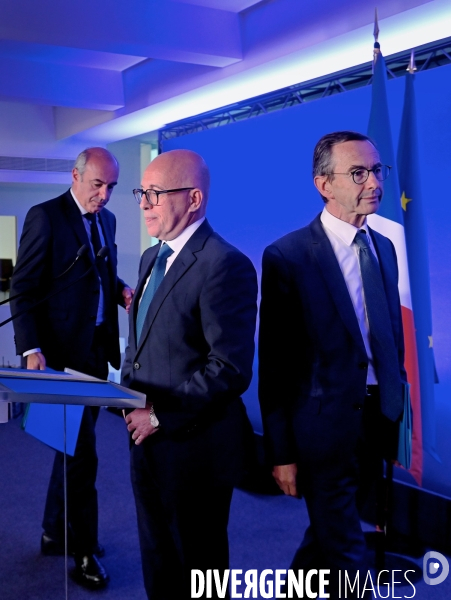 Conference de presse d Éric Ciotti d Olivier Marleix et de Bruno Retailleau 