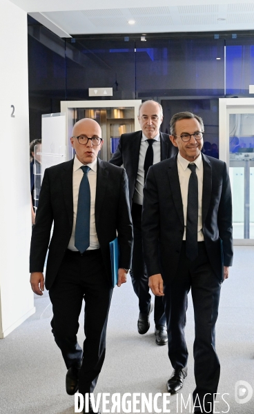 Conference de presse d Éric Ciotti d Olivier Marleix et de Bruno Retailleau 