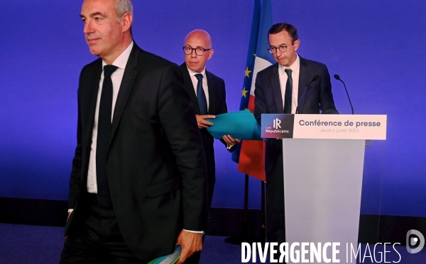 Conference de presse d Éric Ciotti d Olivier Marleix et de Bruno Retailleau 