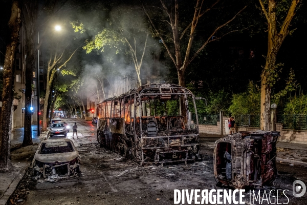 Nuit d emeute à Vaulx-en-Velin et Lyon après la mort de Nahel.