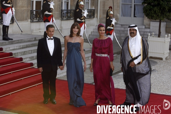 Diner officiel pour l emir du qatar a l elysee.