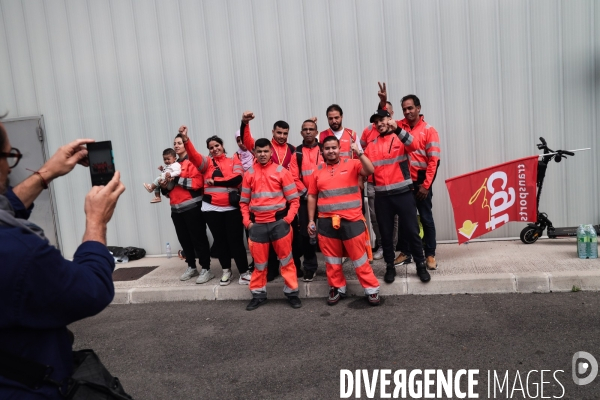 Manifestation des travailleurs du dechet