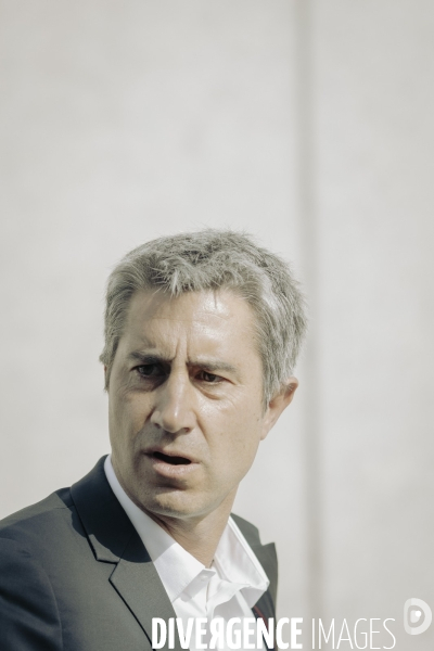 Déplacement de François Ruffin en Normandie.