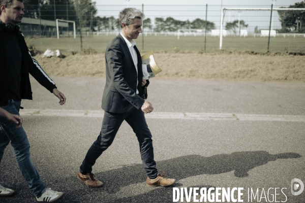 Déplacement de François Ruffin en Normandie.
