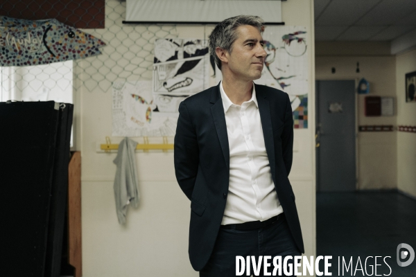 Déplacement de François Ruffin en Normandie.