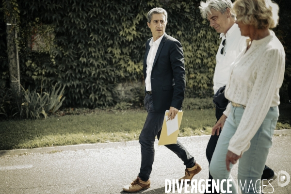 Déplacement de François Ruffin en Normandie.