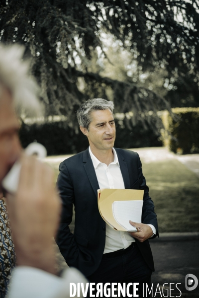 Déplacement de François Ruffin en Normandie.