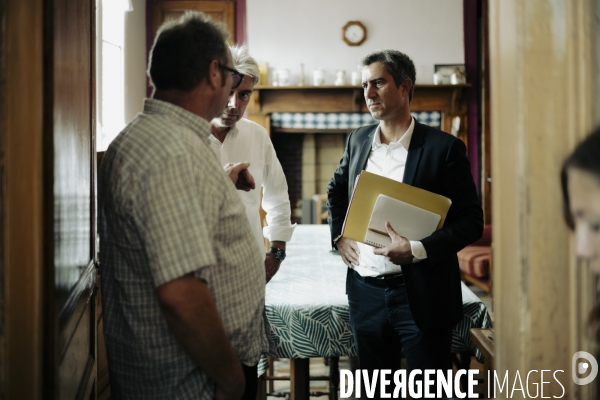 Déplacement de François Ruffin en Normandie.