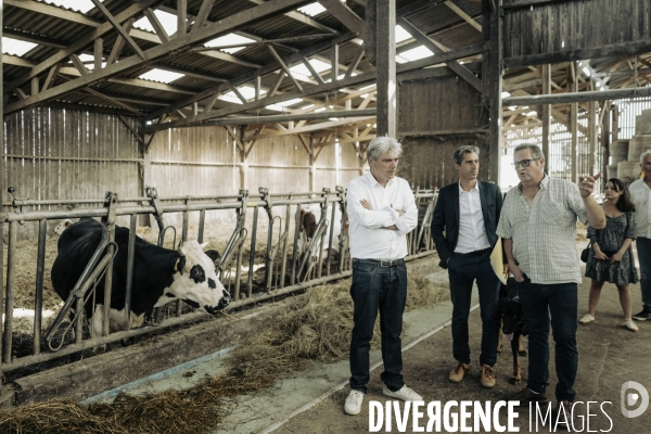 Déplacement de François Ruffin en Normandie.