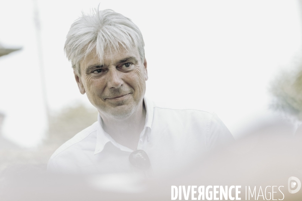 Déplacement de François Ruffin en Normandie.