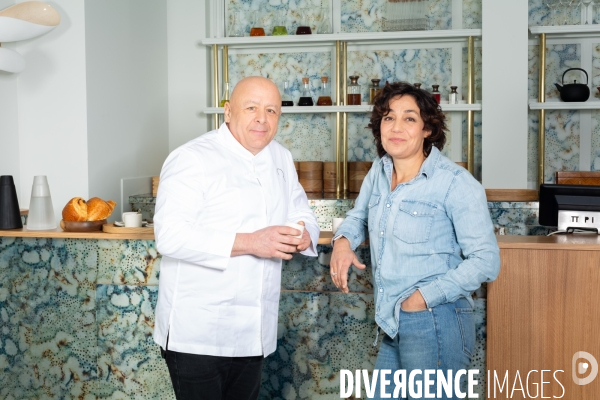 Mathilde L Ecotais et Thierry Marx au restaurant Onor