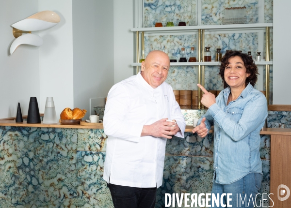 Mathilde L Ecotais et Thierry Marx au restaurant Onor