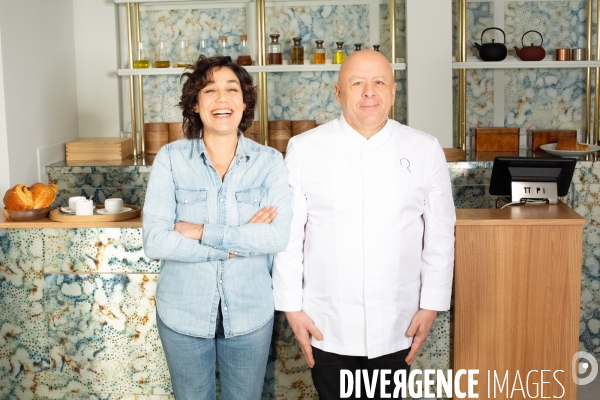 Mathilde L Ecotais et Thierry Marx au restaurant Onor