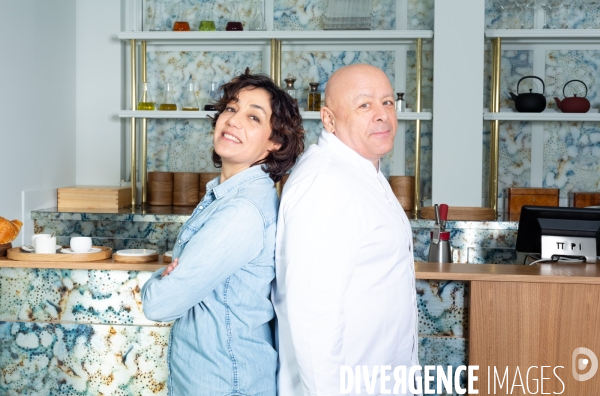 Mathilde L Ecotais et Thierry Marx au restaurant Onor