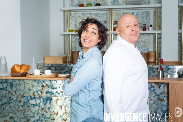 Mathilde L Ecotais et Thierry Marx au restaurant Onor