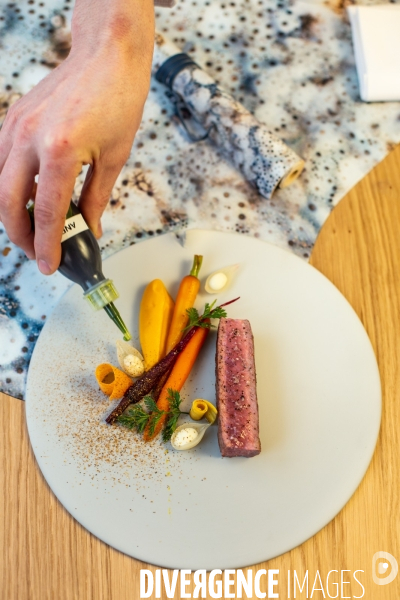Mathilde L Ecotais et Thierry Marx au restaurant Onor