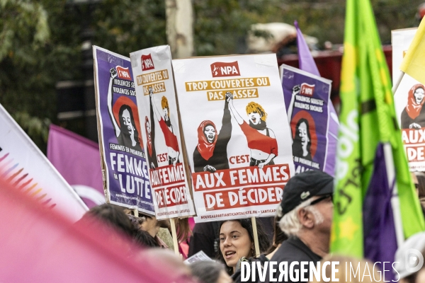 Manifestation pour defendre le droit a l avortement