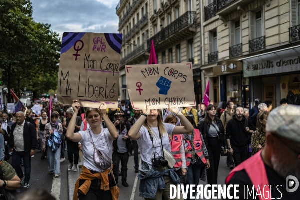 Manifestation pour defendre le droit a l avortement