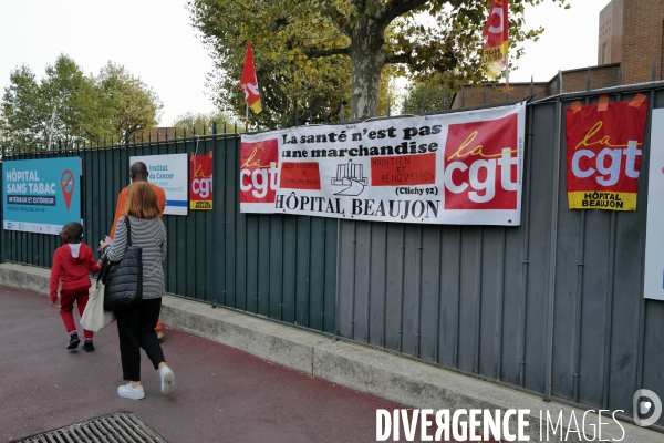 Rassemblement à l appel de la cgt contre le projet de fermeture de l’hôpital Beaujon