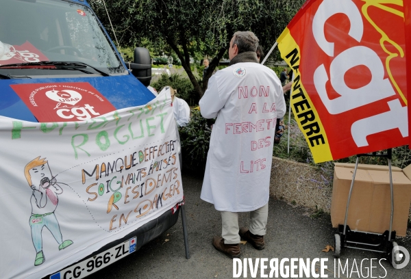 Rassemblement à l appel de la cgt contre le projet de fermeture de l’hôpital Beaujon