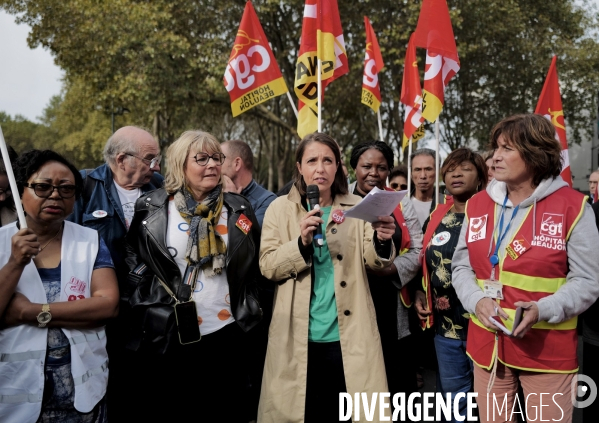 Rassemblement à l appel de la cgt contre le projet de fermeture de l’hôpital Beaujon