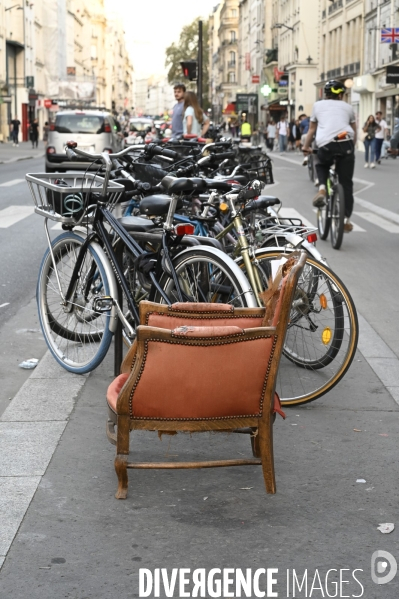 Punaises de lit, les literies sont jetées dans la rue.