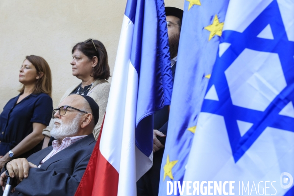 Rassemblement devant la grande Synagogue de Bordeaux après les attaques du Hamas en Israël.
