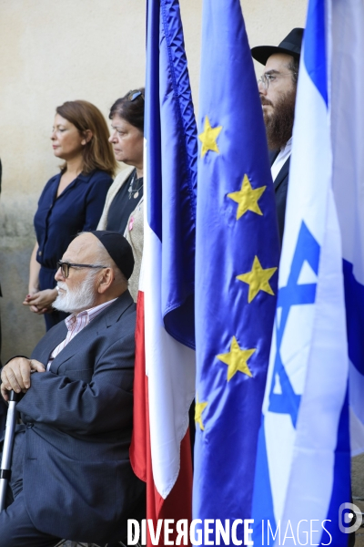 Rassemblement devant la grande Synagogue de Bordeaux après les attaques du Hamas en Israël.