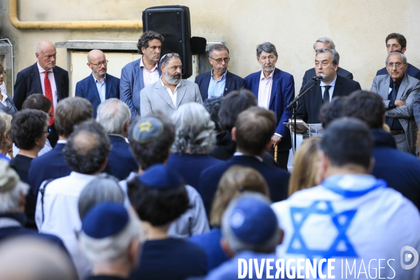 Rassemblement devant la grande Synagogue de Bordeaux après les attaques du Hamas en Israël.