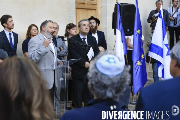 Rassemblement devant la grande Synagogue de Bordeaux après les attaques du Hamas en Israël.