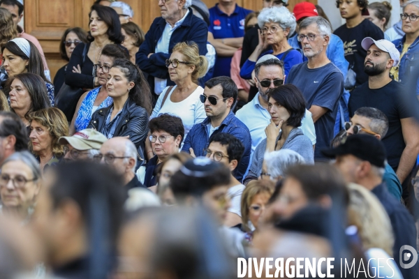 Rassemblement devant la grande Synagogue de Bordeaux après les attaques du Hamas en Israël.