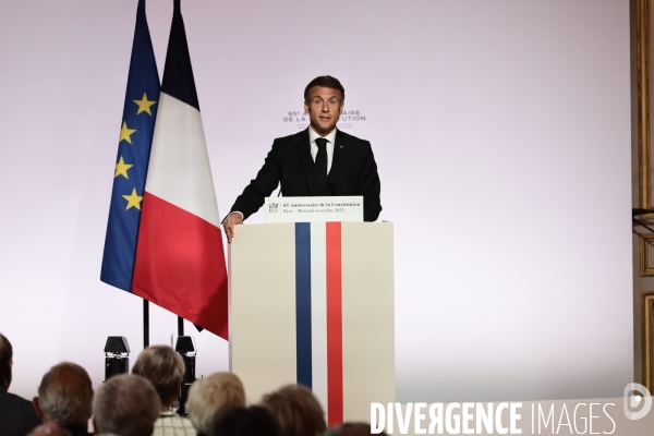 Emmanuel macron - les 65 ans de la constitution