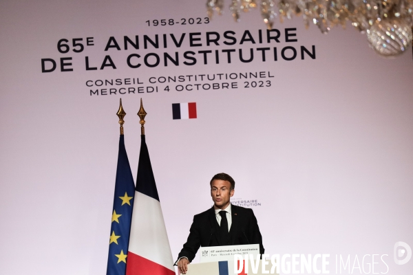 Emmanuel macron - les 65 ans de la constitution