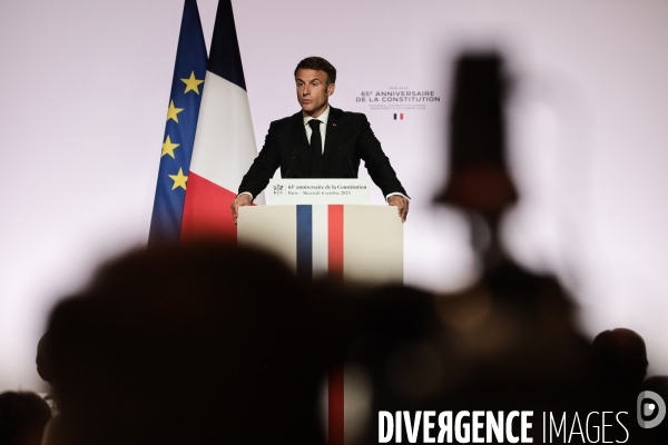 Emmanuel macron - les 65 ans de la constitution