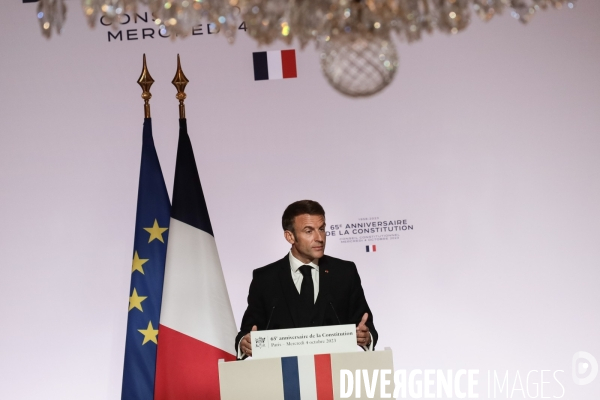 Emmanuel macron - les 65 ans de la constitution