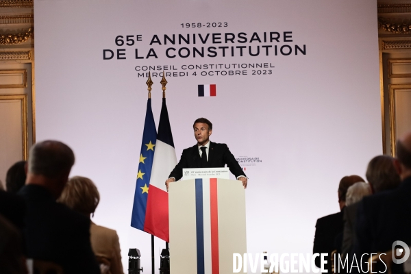 Emmanuel macron - les 65 ans de la constitution