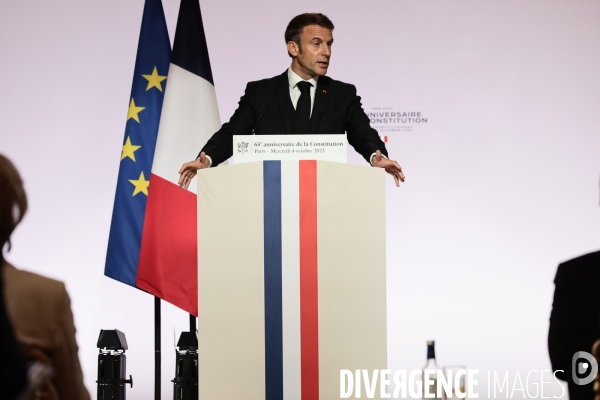 Emmanuel macron - les 65 ans de la constitution