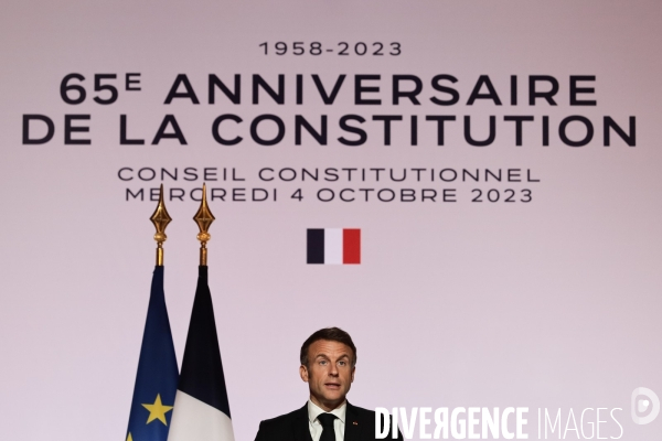 Emmanuel macron - les 65 ans de la constitution