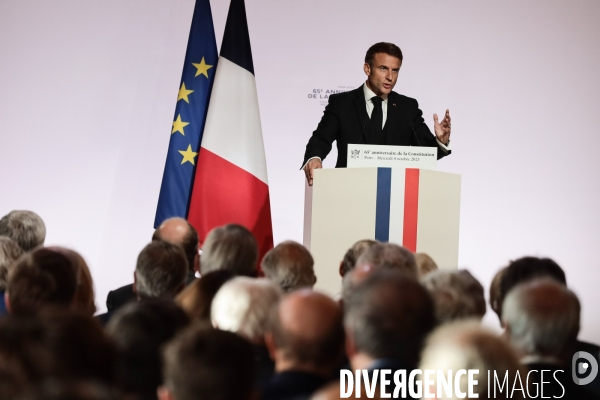 Emmanuel macron - les 65 ans de la constitution
