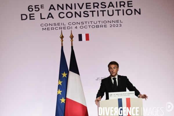 Emmanuel macron - les 65 ans de la constitution